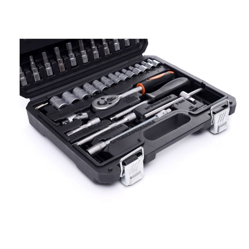 Trusa profesionala scule, Kraft&Dele KD10469, 46 piese, biti, surubelnite, clichet, soclu — imaginea 2