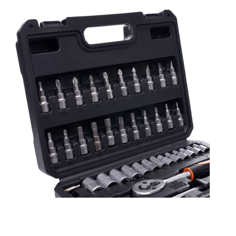 Trusa profesionala scule, Kraft&Dele KD10469, 46 piese, biti, surubelnite, clichet, soclu — imaginea 6