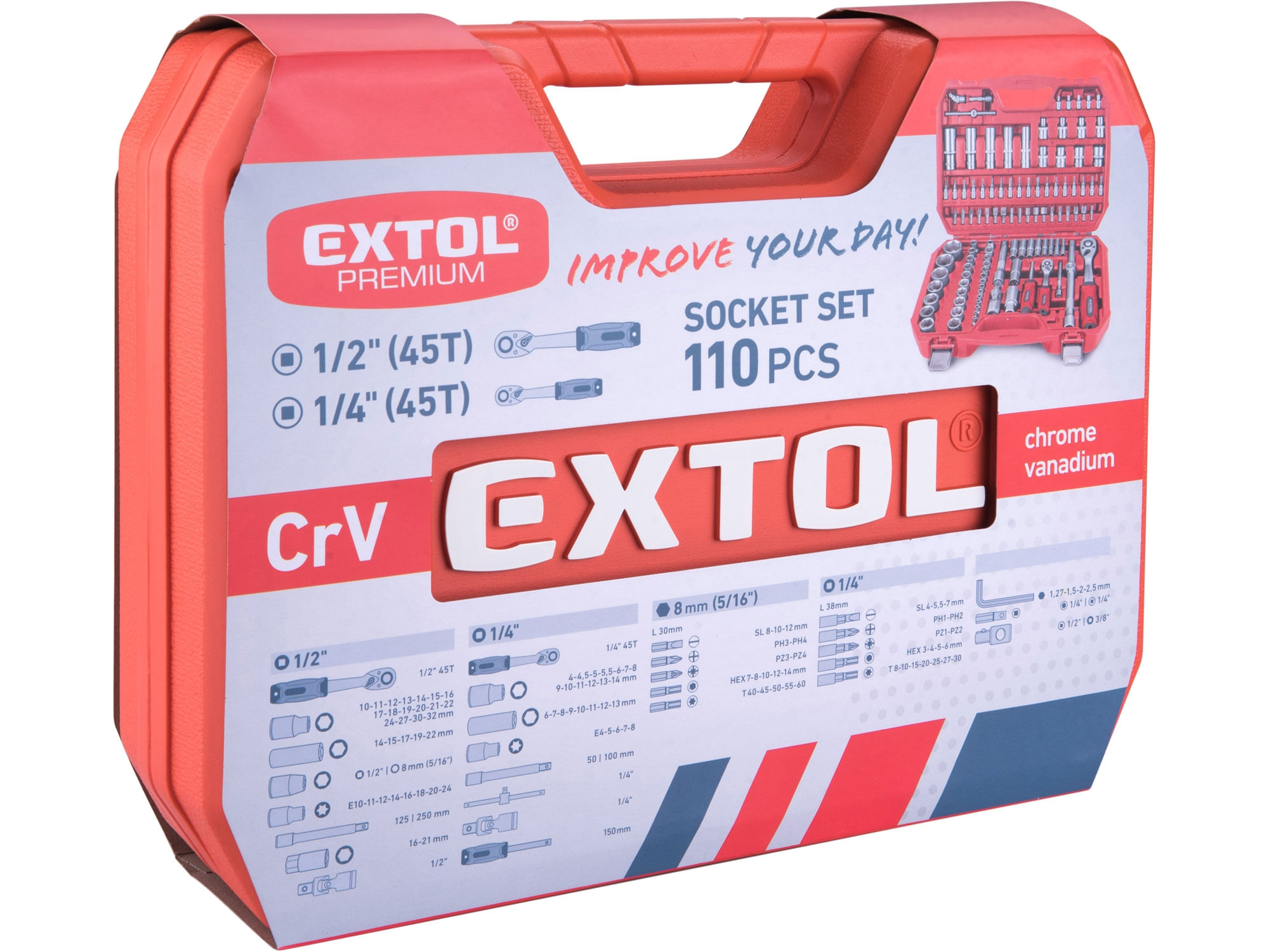 Set tubulare, EXTOL PREMIUM, 8818338, CrV, S2 — imaginea 2