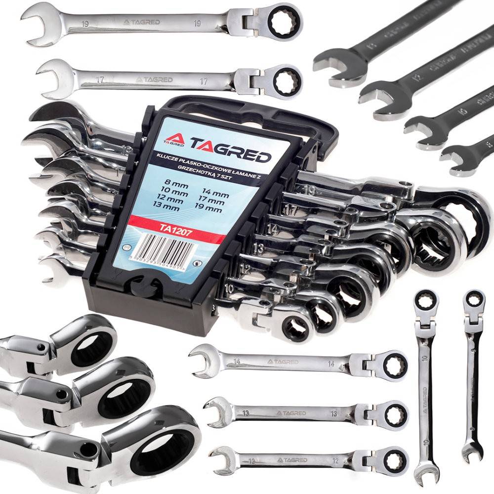 Chei combinate cu clichet 8-19 mm, 7 buc Tagred-TA1207 — imaginea 7