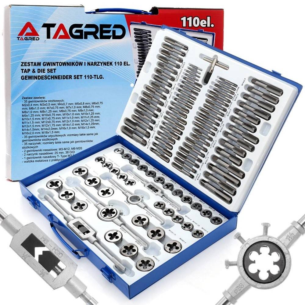 TA4016- Set trusa tarozi si filiere 110 elemente Tagred — imaginea 12