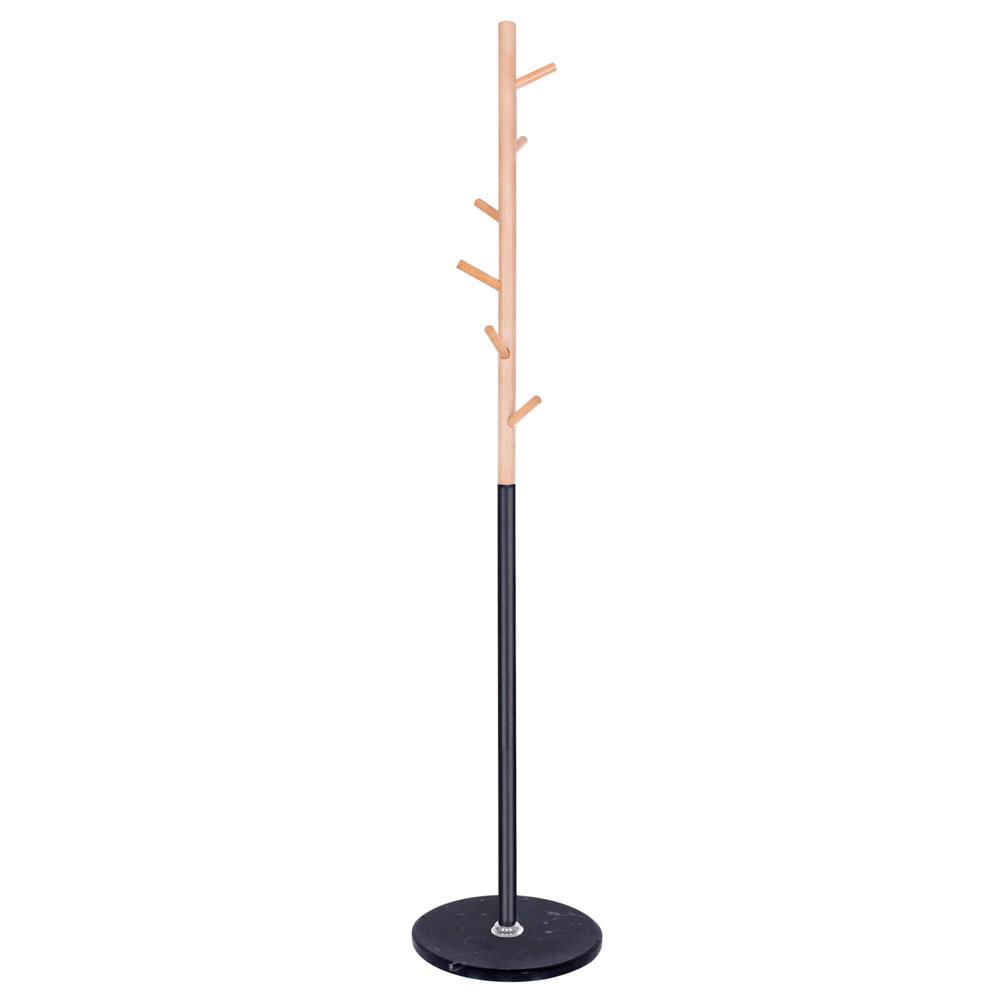 Cuier tip pom din metal Sersimo, 6 agatatoare, 180cm, negru maro — imaginea 4