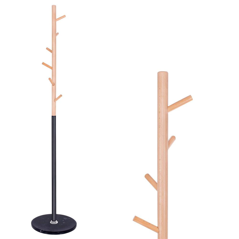 Cuier tip pom din metal Sersimo, 6 agatatoare, 180cm, negru maro — imaginea 5