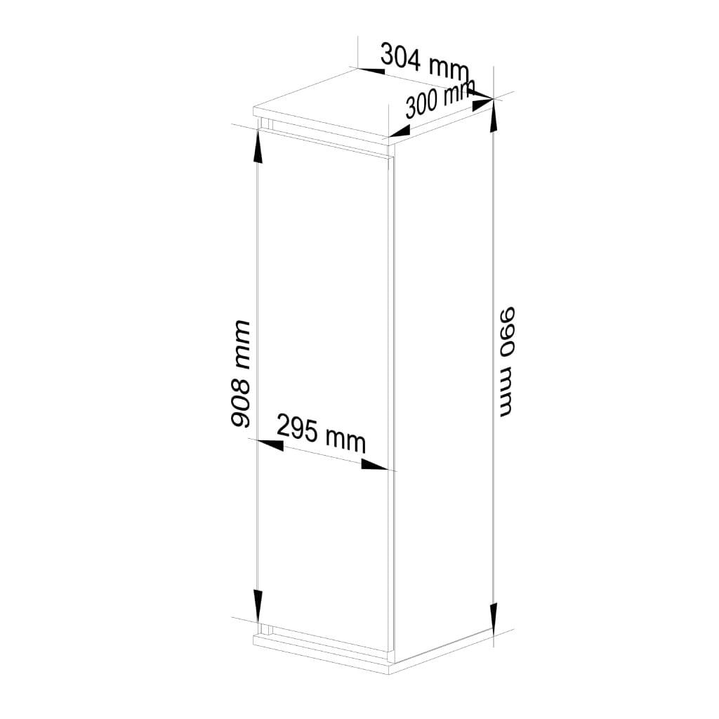 Dulap suspendat, cu usa si 3 rafturi interioare, PAL 16 mm, 30x30x99 cm, stejar sonoma si alb — imaginea 2