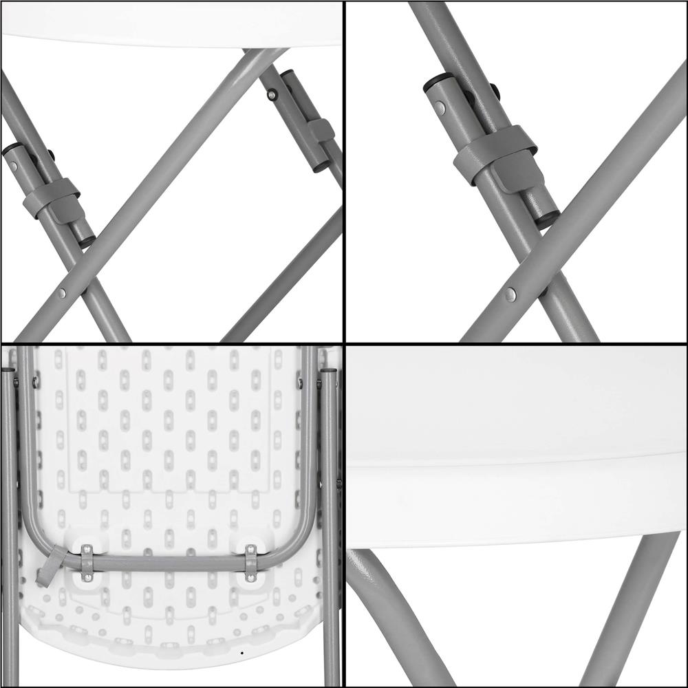 Masa pliabila rotunda pentru gradina sau catering 75x80 cm, HDPE si metal, alb — imaginea 11