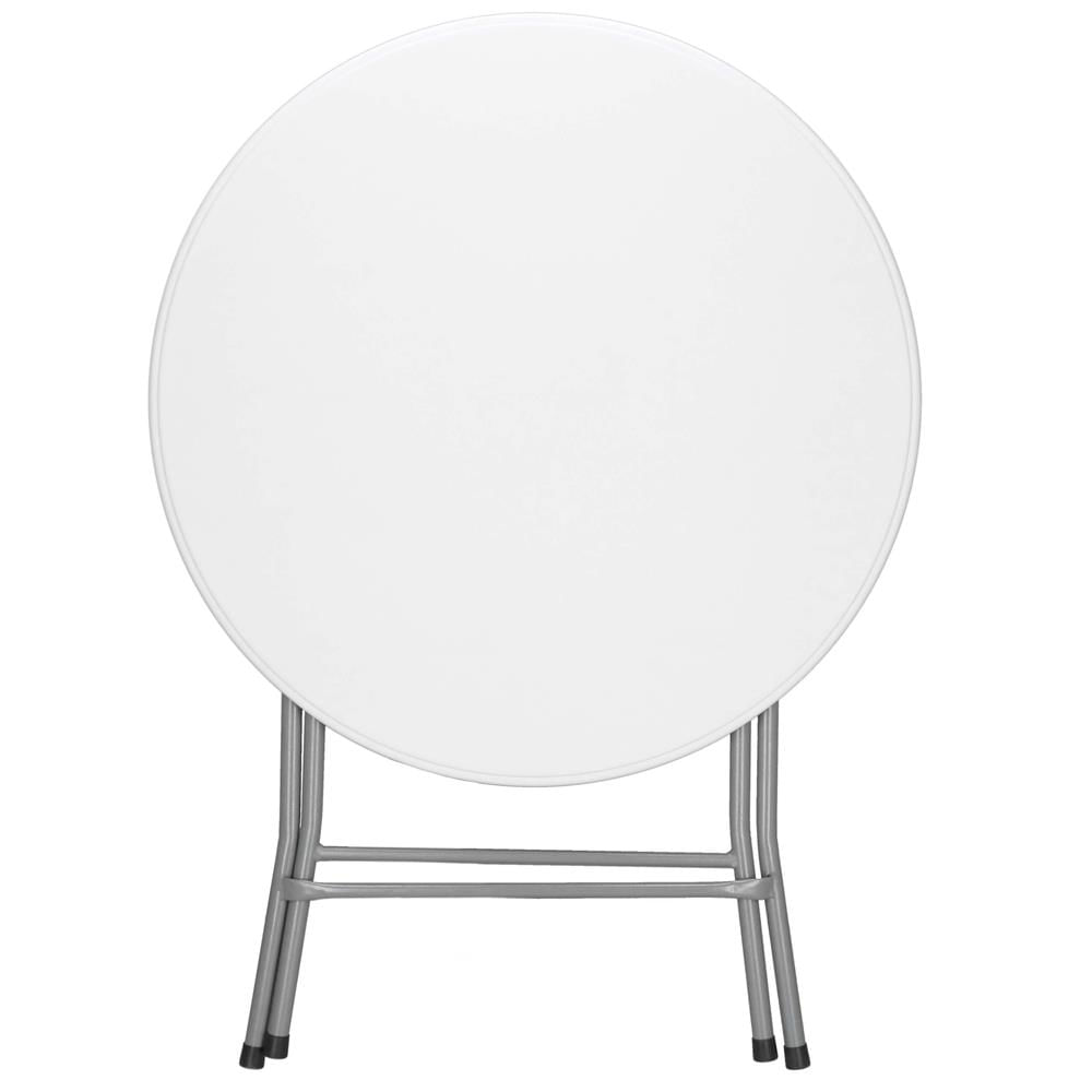 Masa pliabila rotunda pentru gradina sau catering 75x80 cm, HDPE si metal, alb — imaginea 15