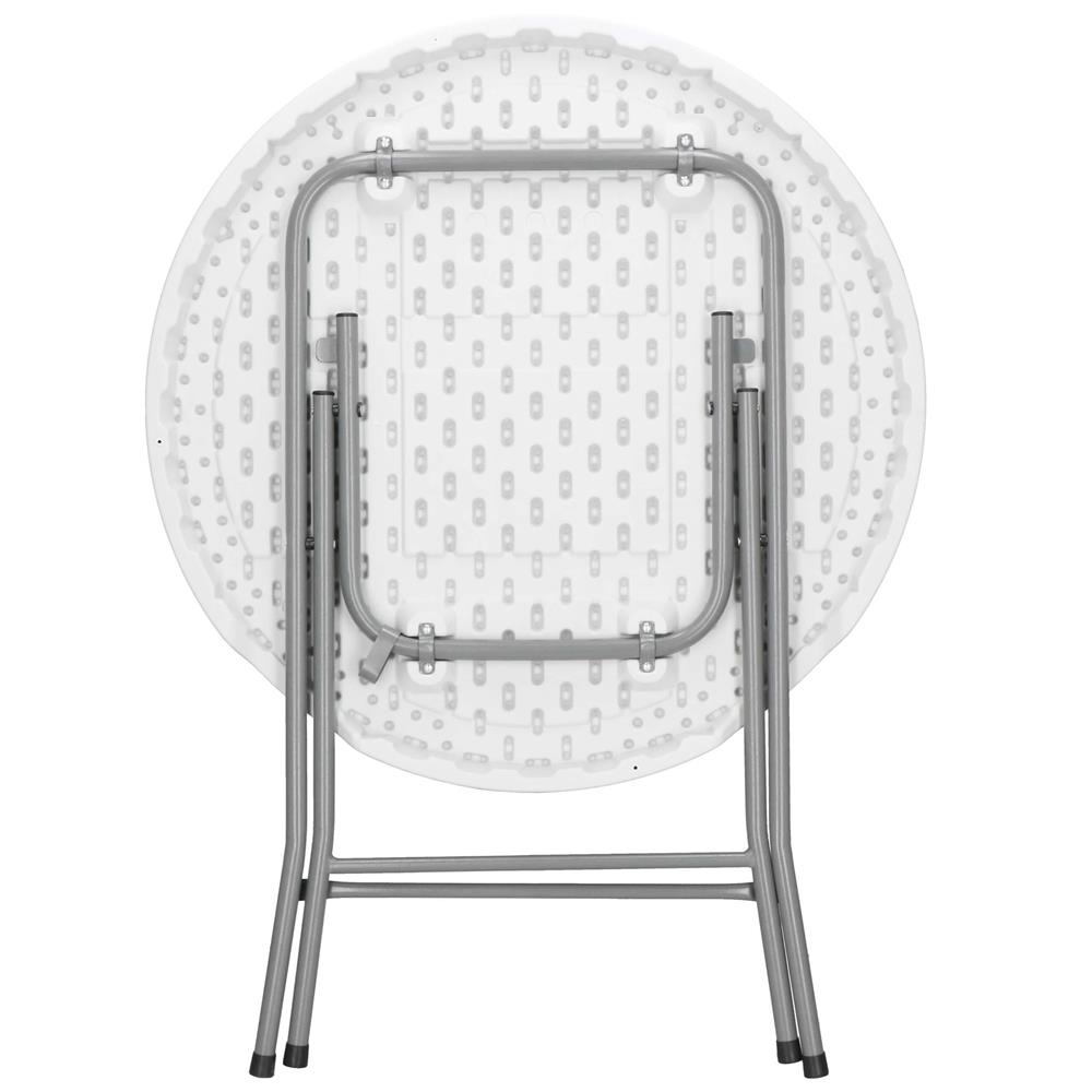 Masa pliabila rotunda pentru gradina sau catering 75x80 cm, HDPE si metal, alb — imaginea 16