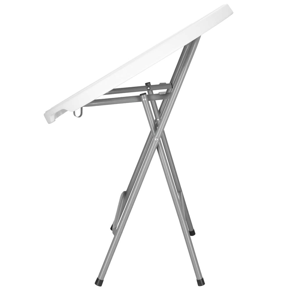 Masa pliabila rotunda pentru gradina sau catering 75x80 cm, HDPE si metal, alb — imaginea 20