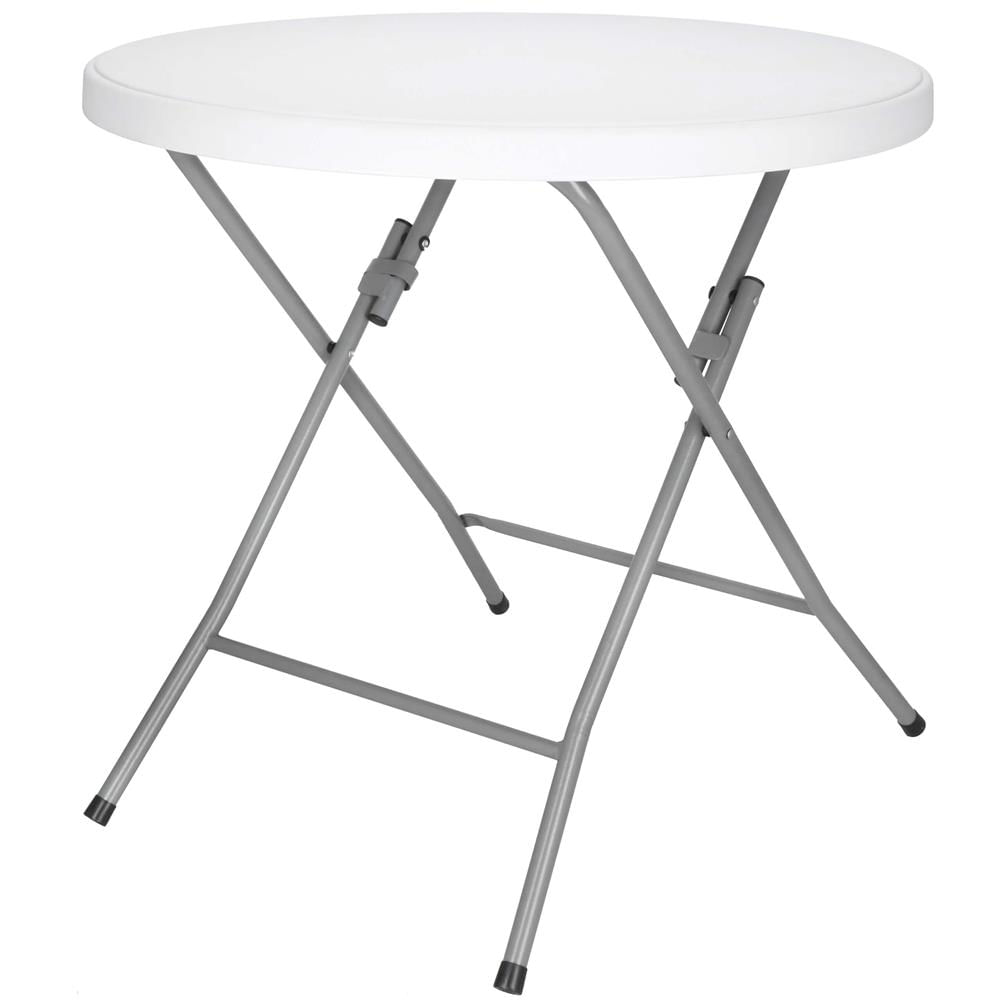 Masa pliabila rotunda pentru gradina sau catering 75x80 cm, HDPE si metal, alb — imaginea 22