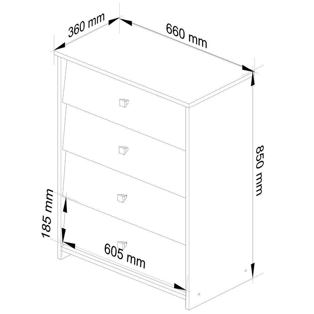 Dulap pantofi RUBIN 4 niveluri, cu usi rabatabile, PAL laminat 16 mm, 66x36x85 cm, stejar sonoma