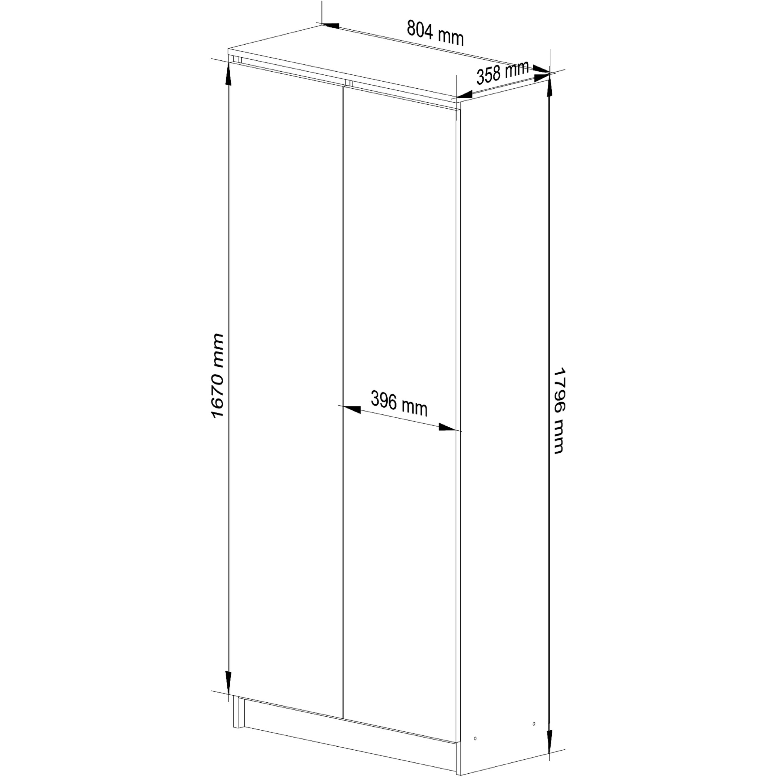 Dulap cu 8 etajere, PAL laminat 16 mm, 80x35x180 cm, alb si grafit — imaginea 3