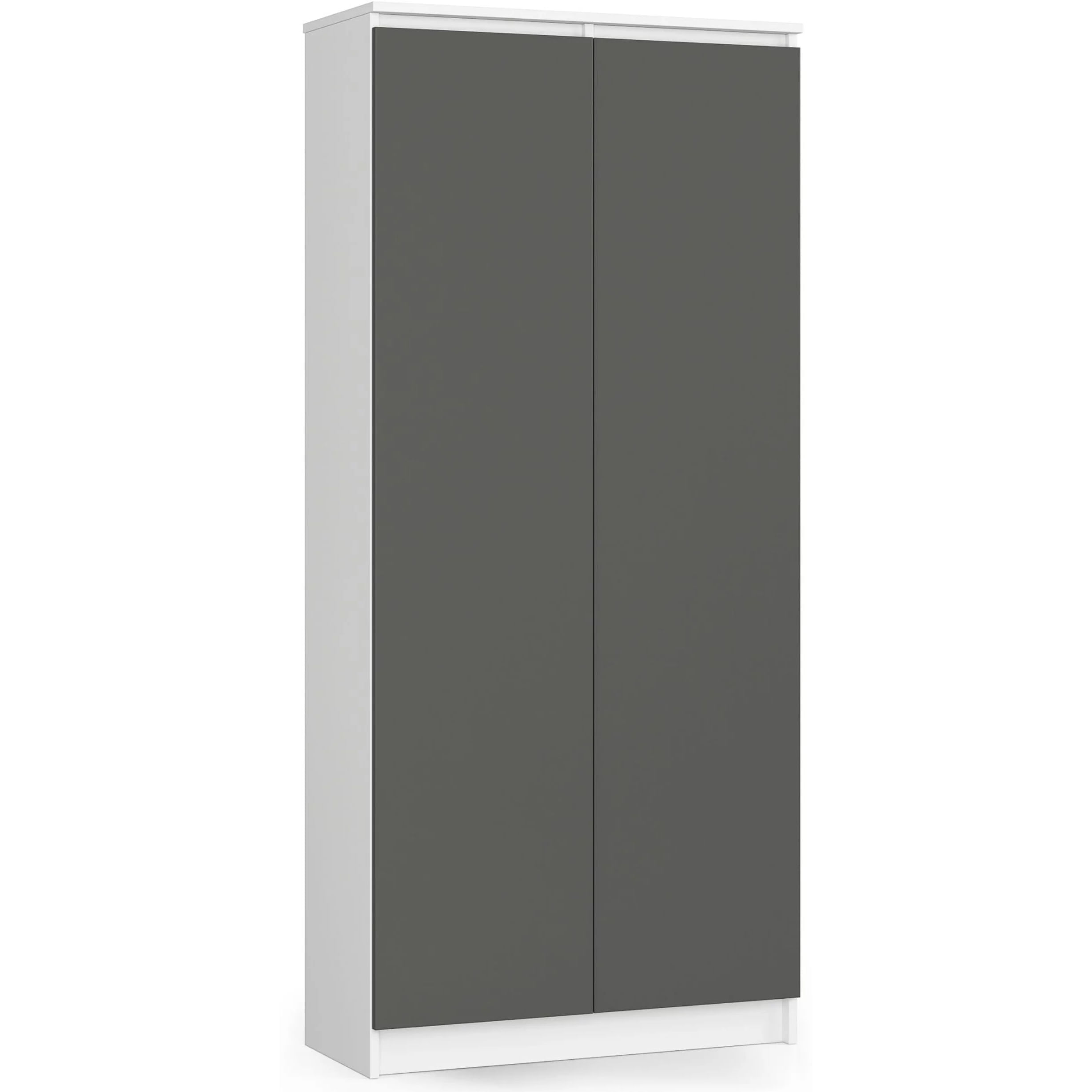 Dulap cu 8 etajere, PAL laminat 16 mm, 80x35x180 cm, alb si grafit — imaginea 4