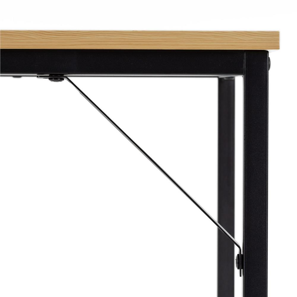 Birou cu blat MDF si cadru metalic, 100x50x76 cm, maro deschis — imaginea 10