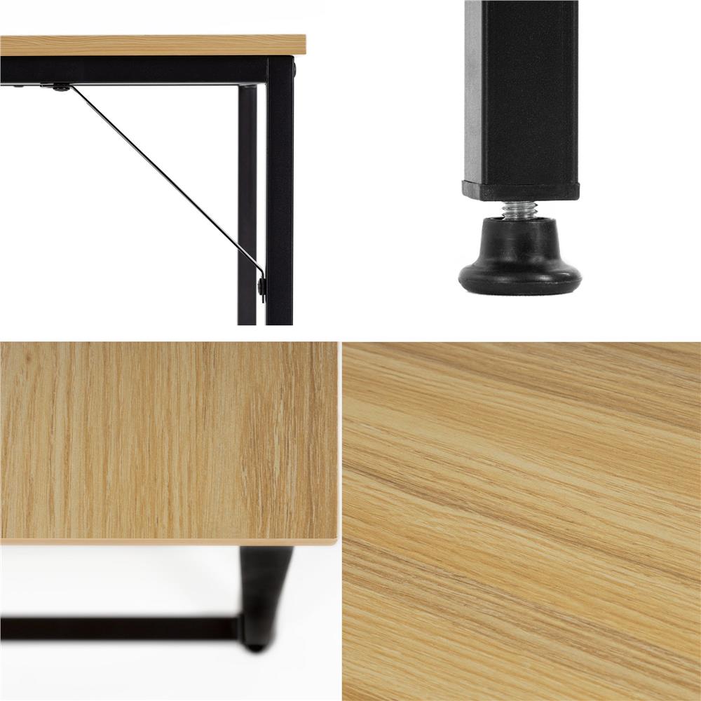 Birou cu blat MDF si cadru metalic, 100x50x76 cm, maro deschis — imaginea 14