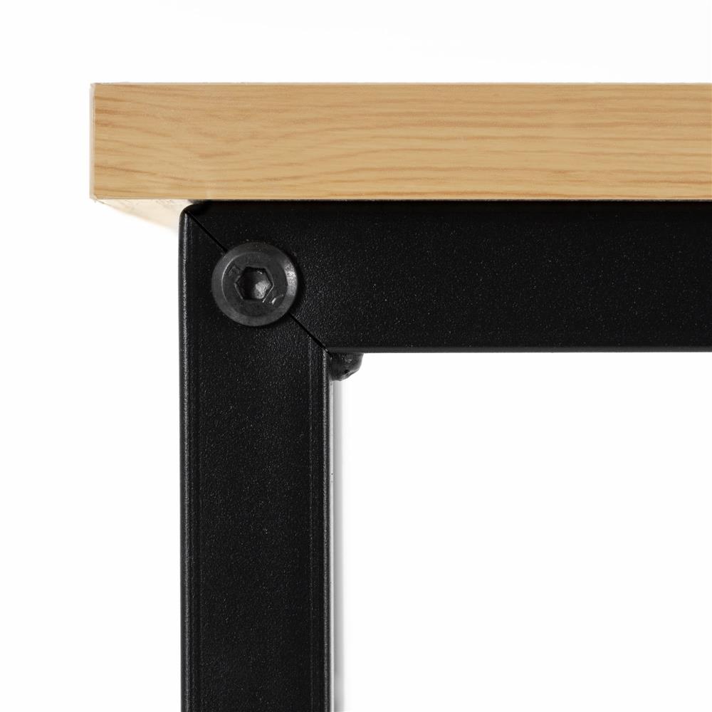 Birou cu blat MDF si cadru metalic, 100x50x76 cm, maro deschis — imaginea 15