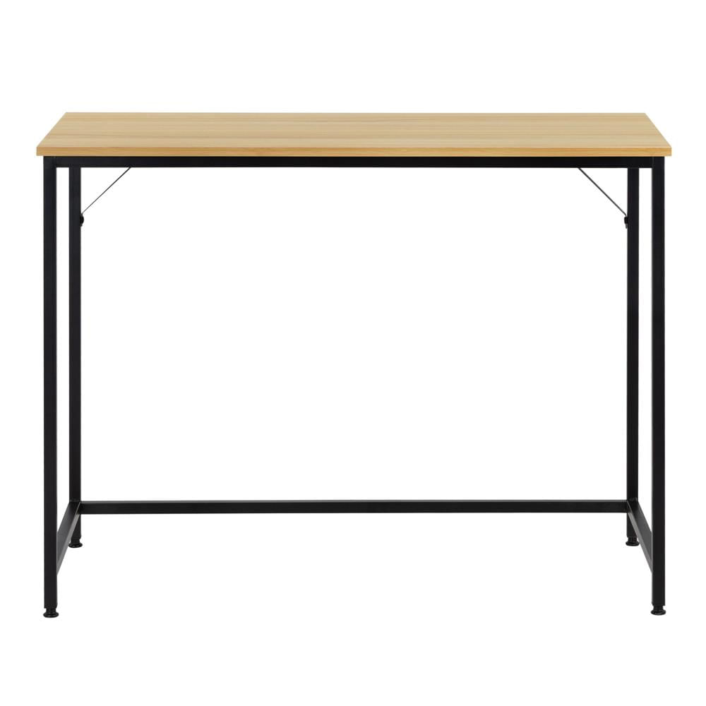 Birou cu blat MDF si cadru metalic, 100x50x76 cm, maro deschis — imaginea 16