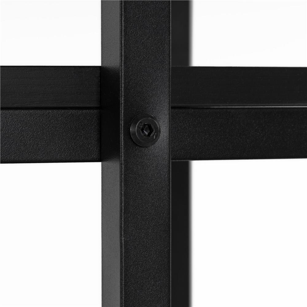 Birou cu blat MDF si rafturi laterale, cadru metalic, 120x48x122 cm, negru — imaginea 4
