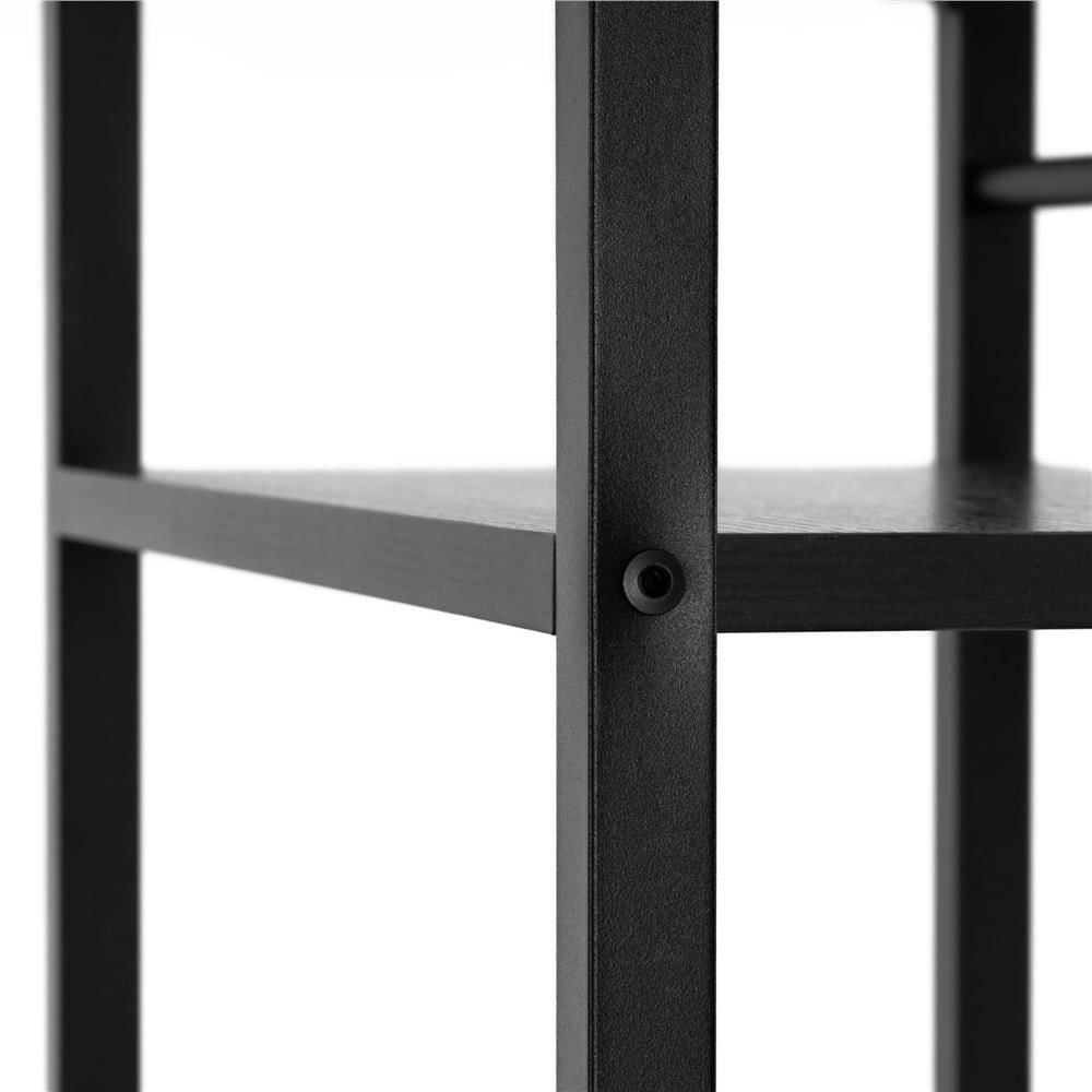 Birou cu blat MDF si rafturi laterale, cadru metalic, 120x48x122 cm, negru — imaginea 7