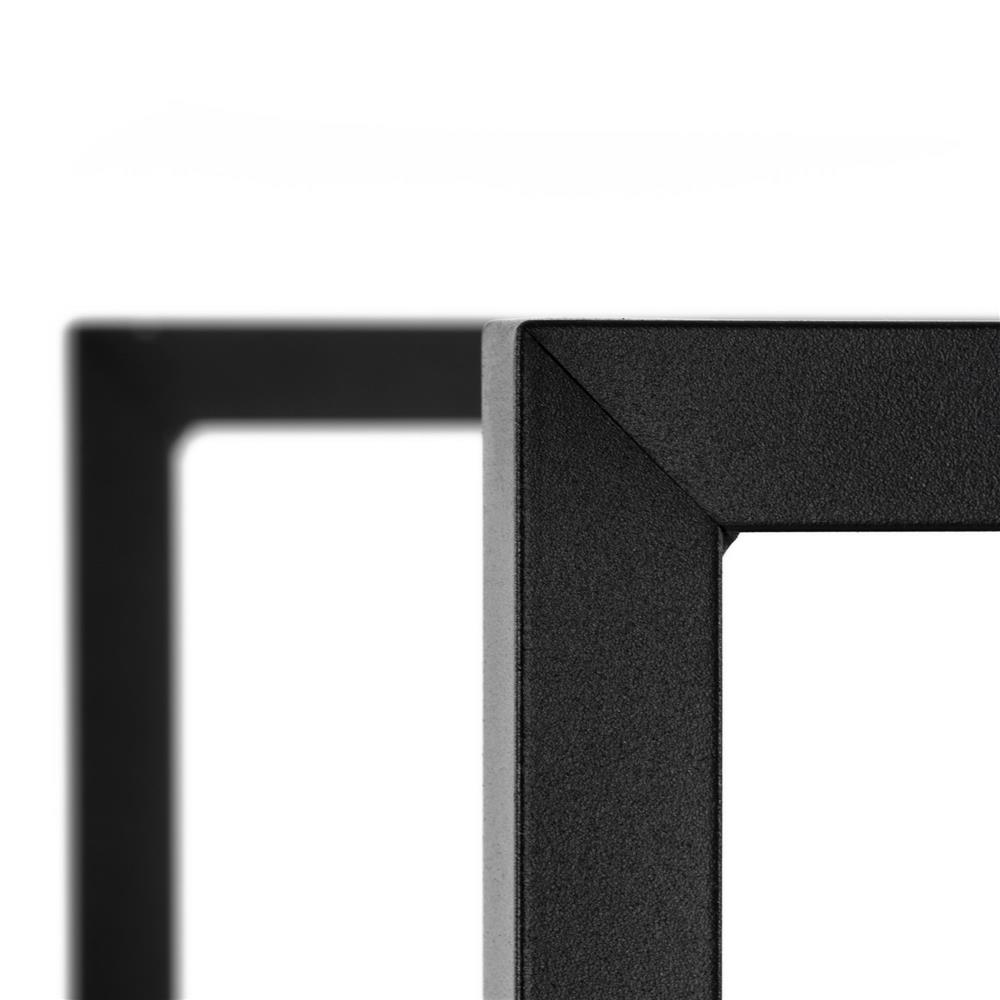 Birou cu blat MDF si rafturi laterale, cadru metalic, 120x48x122 cm, maro deschis — imaginea 3