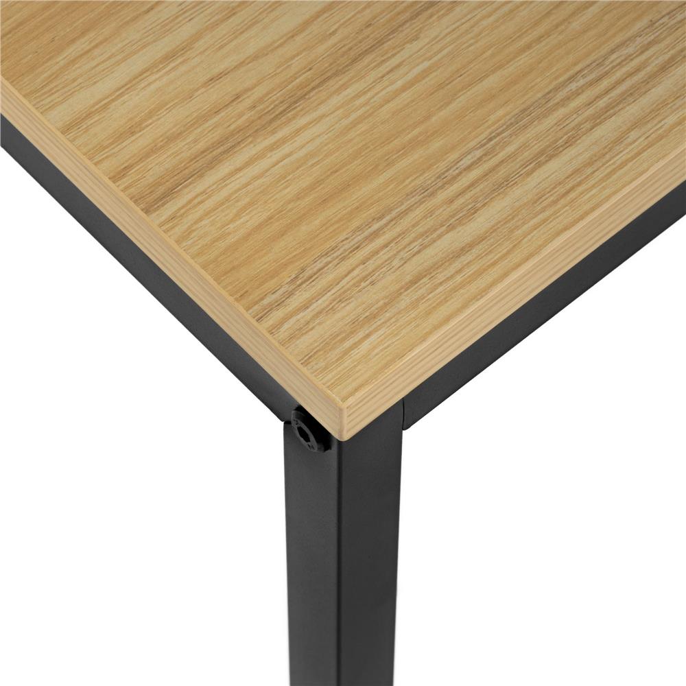 Birou cu blat MDF si rafturi laterale, cadru metalic, 120x48x122 cm, maro deschis — imaginea 7