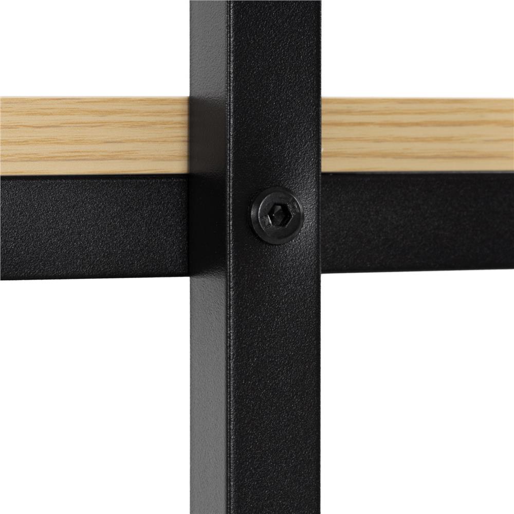 Birou cu blat MDF si rafturi laterale, cadru metalic, 120x48x122 cm, maro deschis — imaginea 20