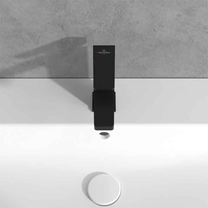 Baterie lavoar Villeroy & Boch, Architectura Square, fara ventil, negru mat — imaginea 11