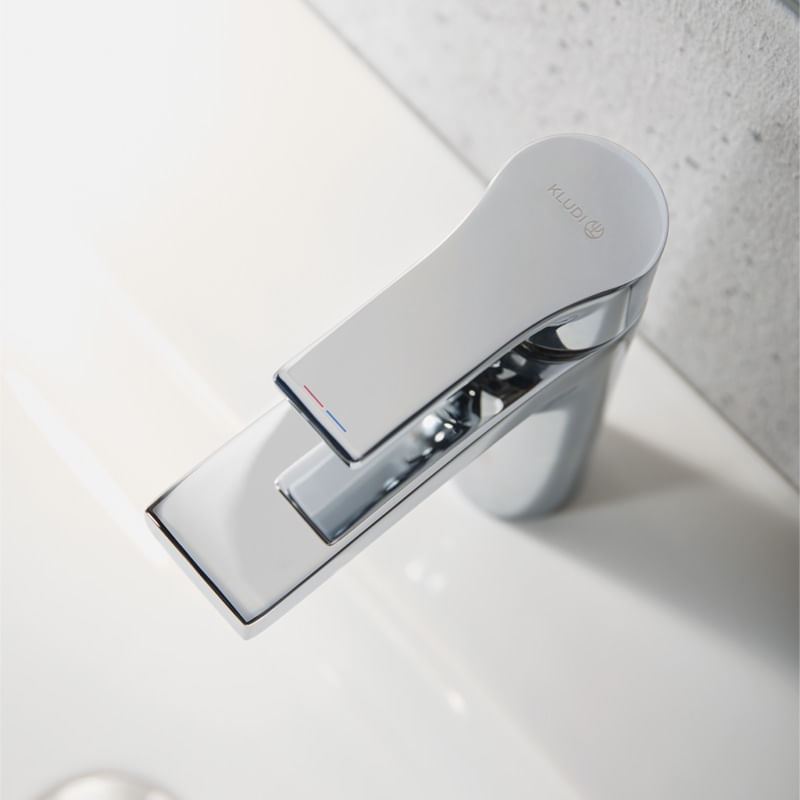 Baterie lavoar, Kludi, Zenta SL 100, cu ventil Push-Open, crom — imaginea 4