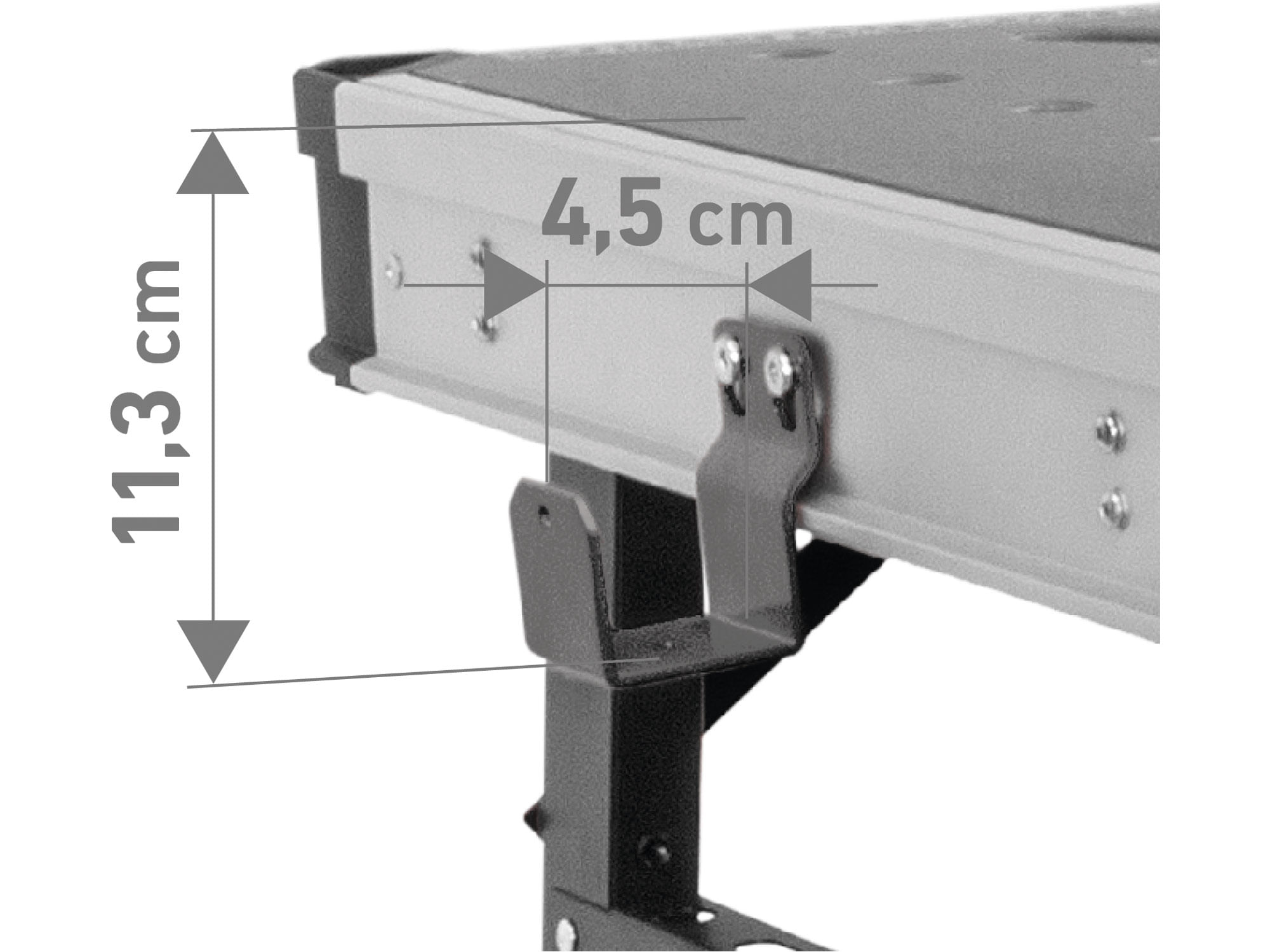 Masa de lucru ALU+MDF, FORTUM, 4759990, 850x600mm, 450kg — imaginea 2