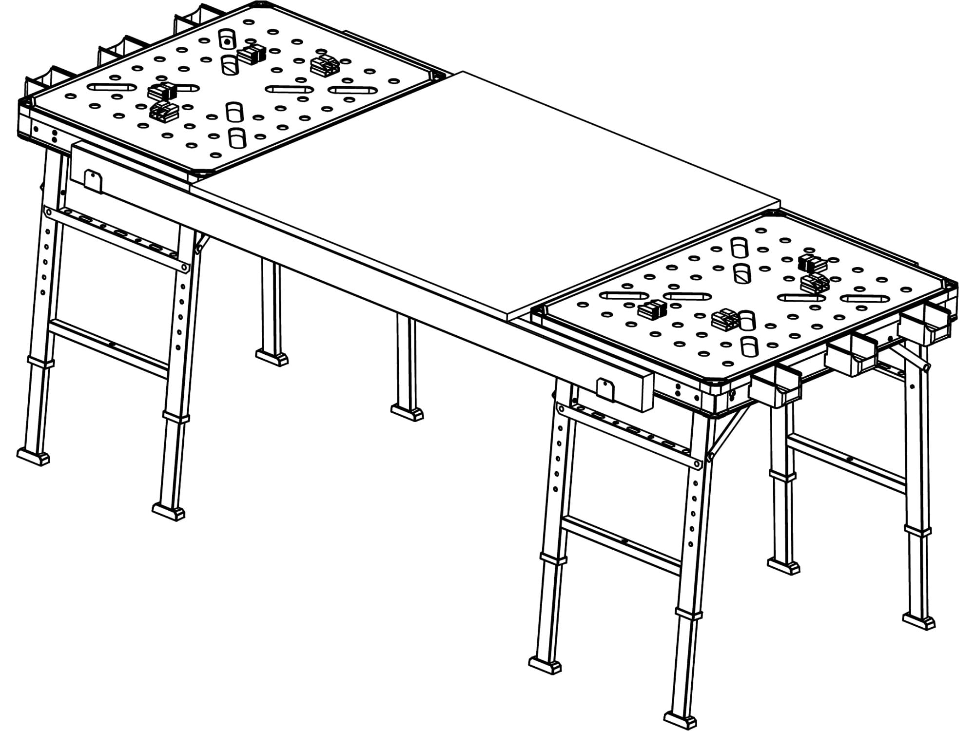 Masa de lucru ALU+MDF, FORTUM, 4759990, 850x600mm, 450kg — imaginea 4