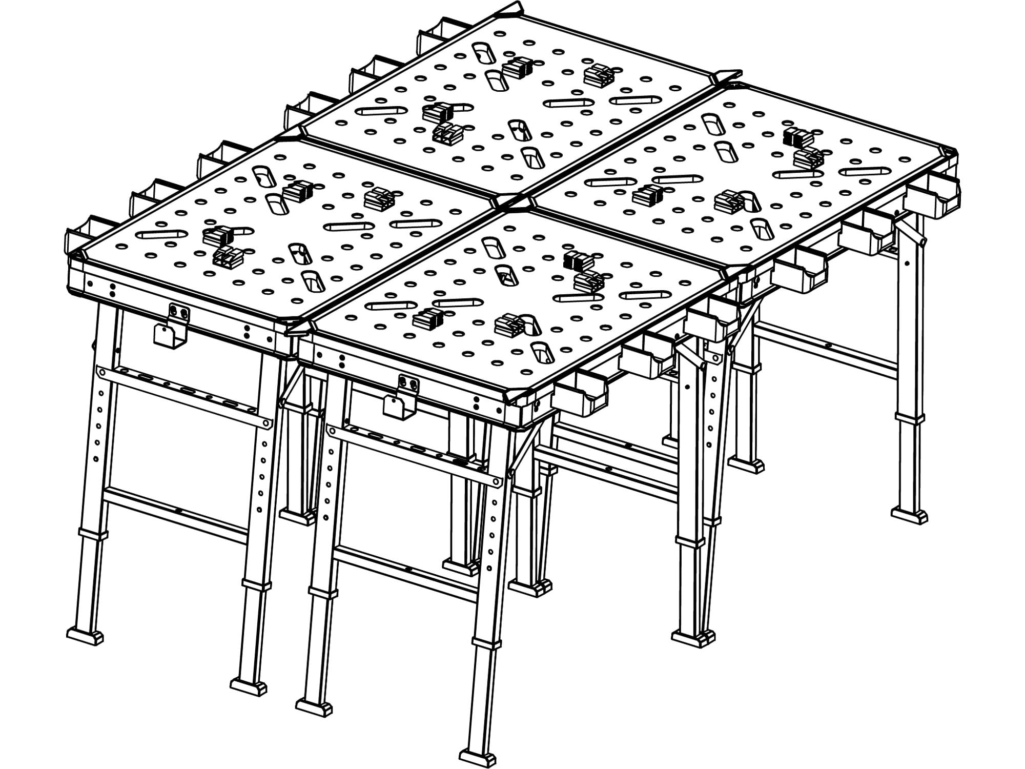 Masa de lucru ALU+MDF, FORTUM, 4759990, 850x600mm, 450kg — imaginea 6