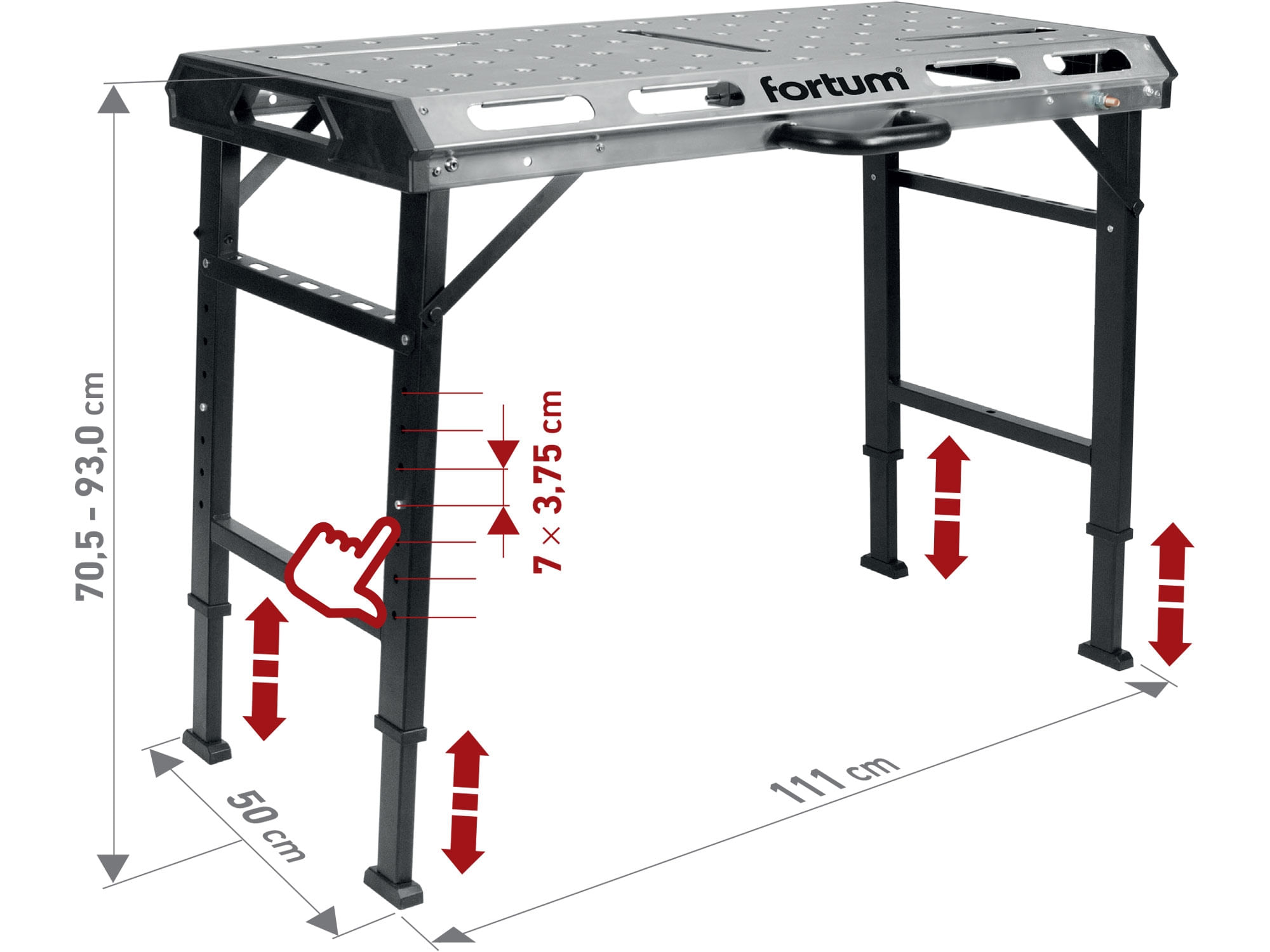 Masa Sudura Otel Fortum 4759970 Reglabila 454kg 107x53c, 18kg