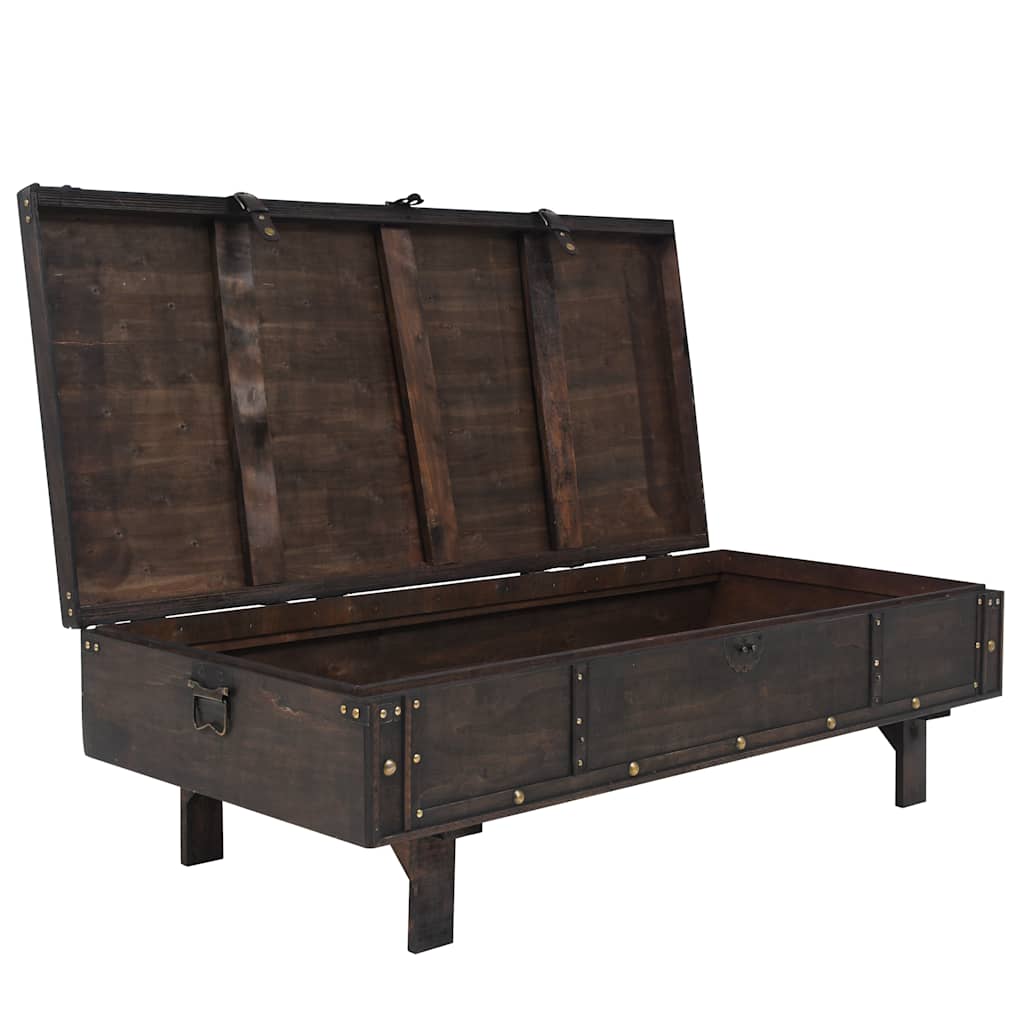 Masuta de cafea din placaj, stil vintage, 120 x 55 x 35 cm — imaginea 3