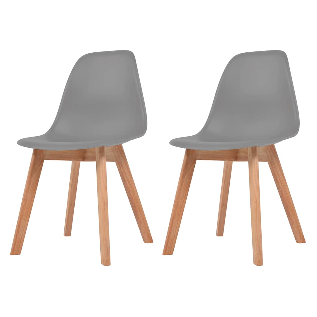 Scaune de bucatarie, 2 buc., gri, plastic