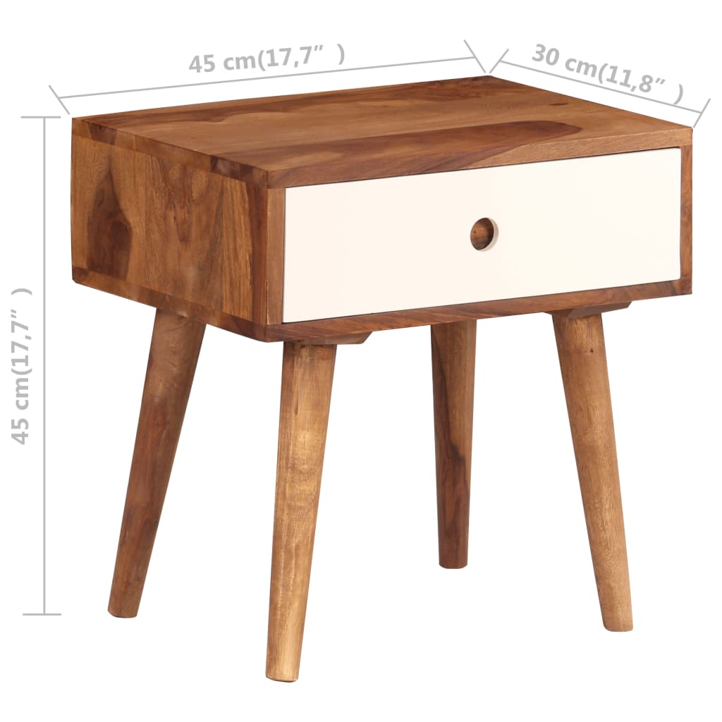 Noptiera, 45x30x45 cm, lemn masiv de acacia — imaginea 8