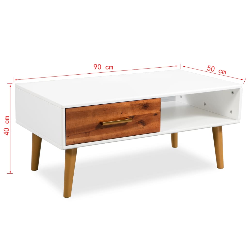 Masuta de cafea, lemn masiv de acacia, 90 x 50 x 40 cm — imaginea 8