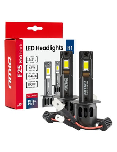 Set 2 leduri auto H1 Canbus, 68W, 7646Lm, 6000k, 12V-24V, Amio - imagine 3