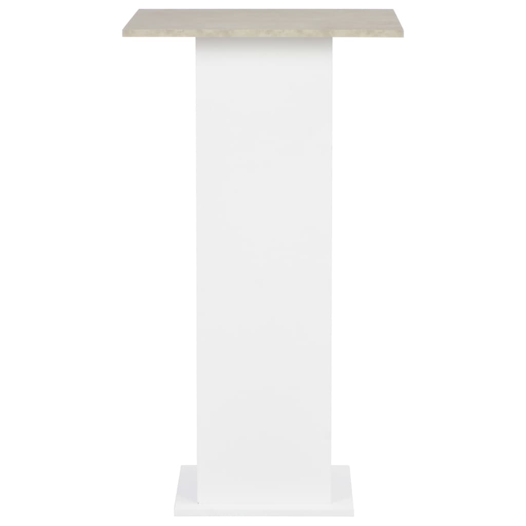 Masa de bar, alb si gri beton, 60 x 60 x 110 cm — imaginea 3