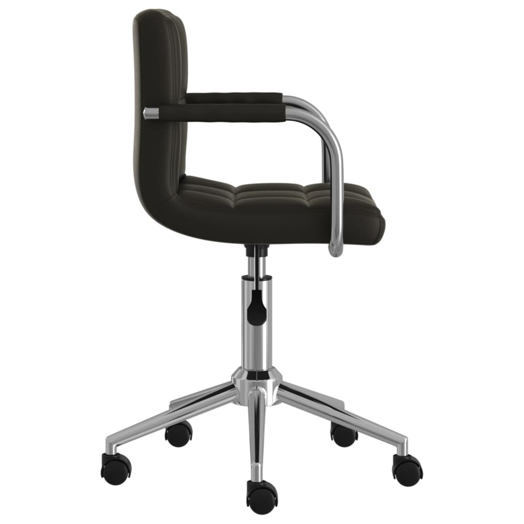 Scaun de bucatarie rotativ, negru, piele ecologica — imaginea 3