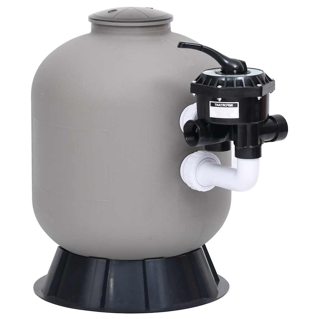 Filtru cu nisip de piscina cu supapa 6 cai fixare laterala gri