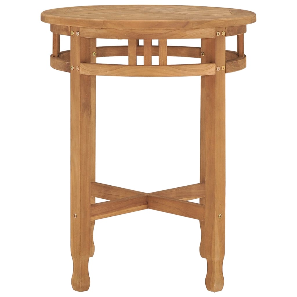 Masa de bistro, Ø60x75,5 cm, lemn masiv de tec — imaginea 3