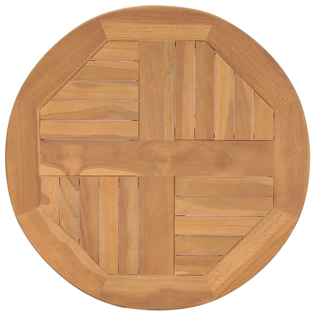 Masa de bistro, Ø60x75,5 cm, lemn masiv de tec — imaginea 4