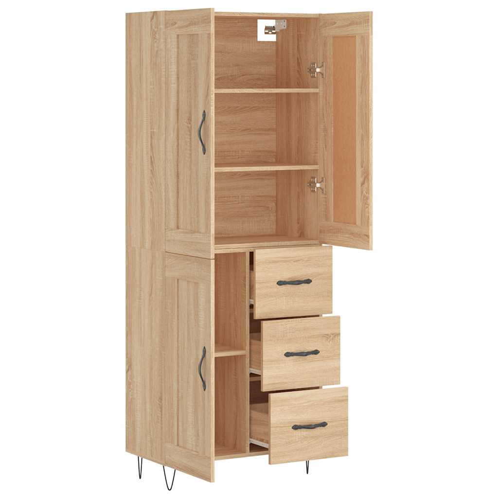 Dulap inalt, stejar sonoma, 69,5x34x180 cm, lemn compozit — imaginea 4