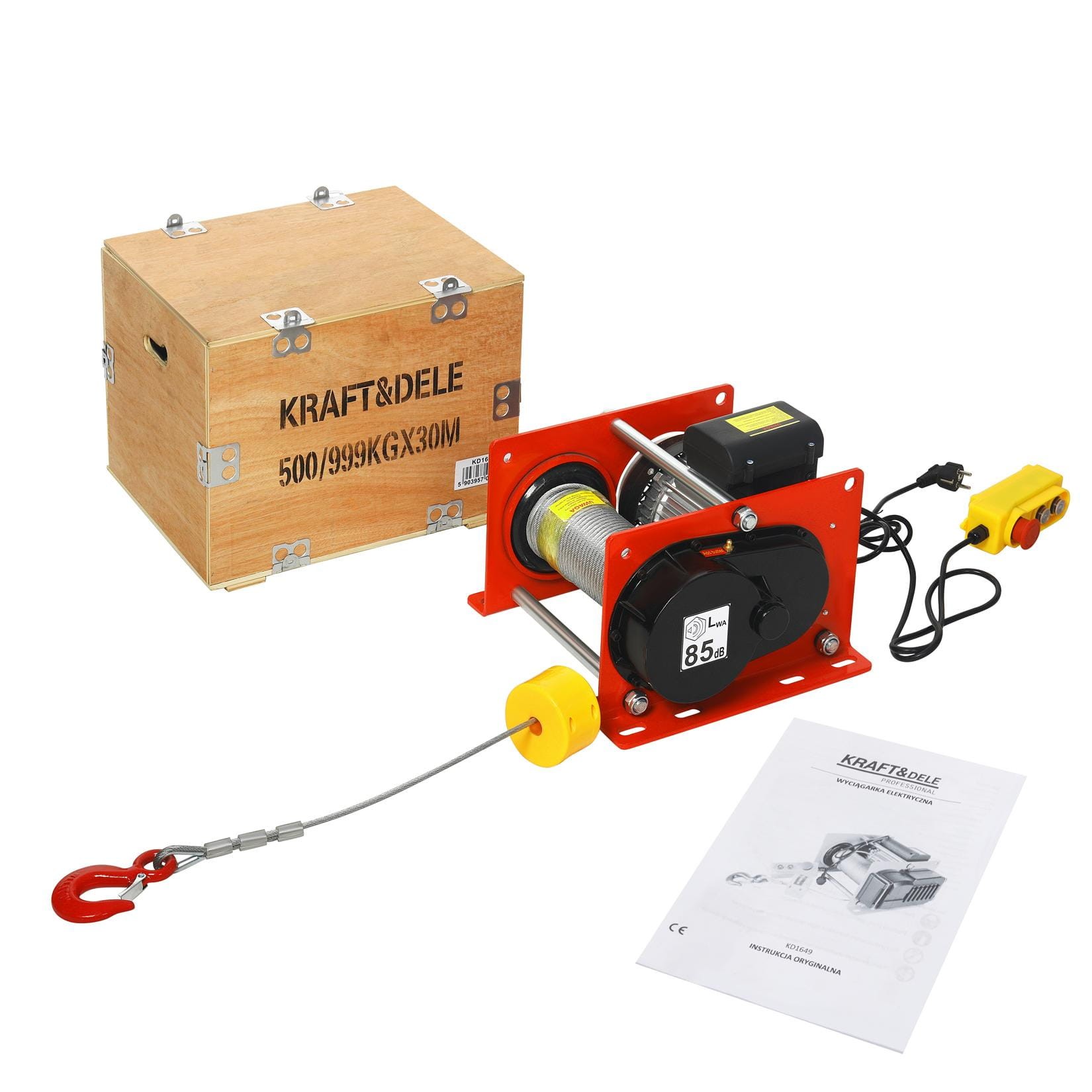 Troliu electric pentru constructii Kraft&Dele KD1649, 30m, 500/999 kg, 1.9 kW — imaginea 9
