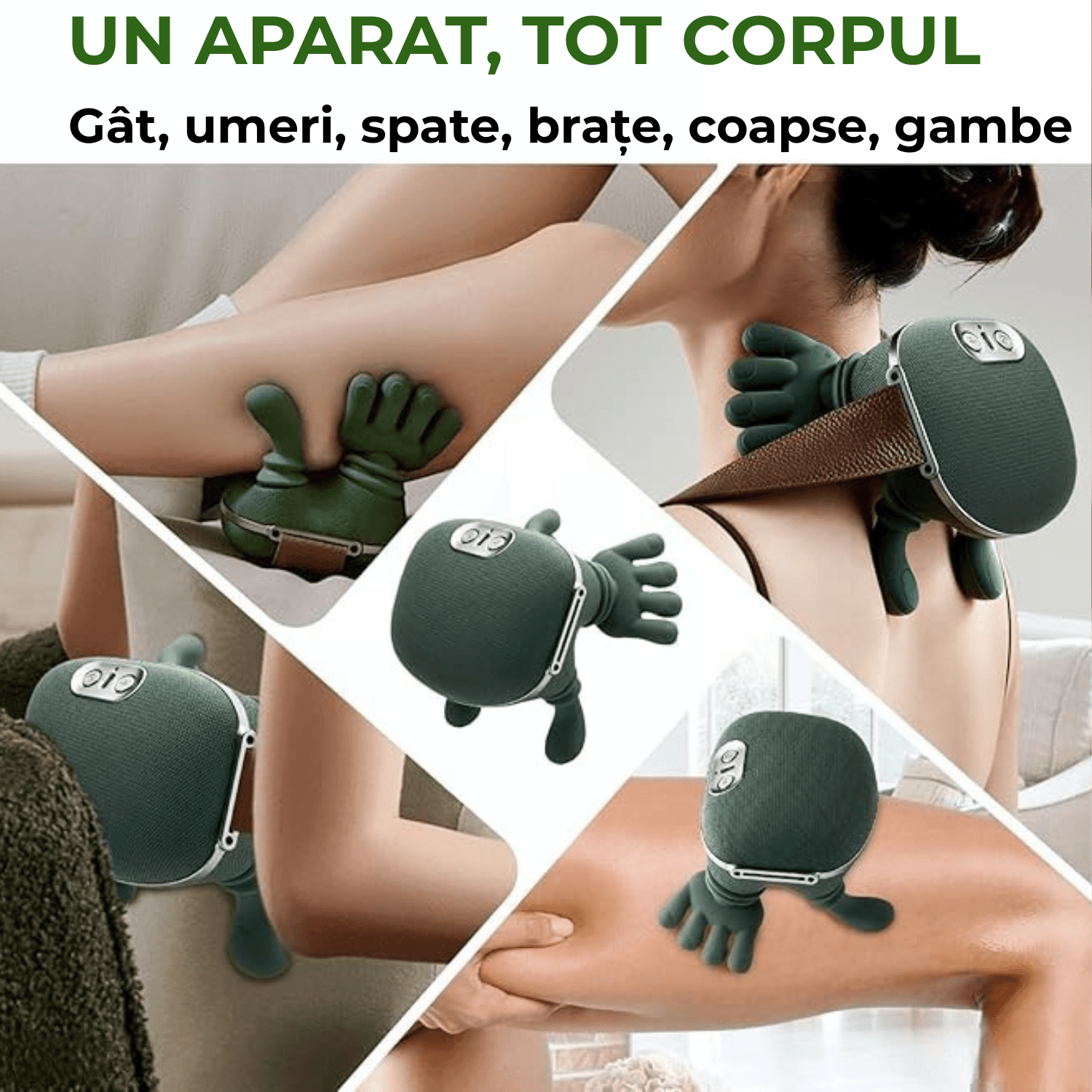 Aparat Masaj Cervical Multifunctional JustNet®, 4D Shiatsu pentru Gat, Umeri, Spate, Brate si Gambe - imagine 12