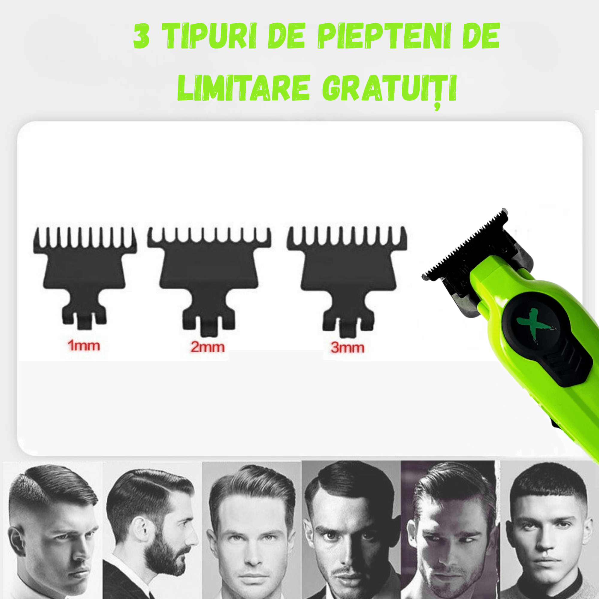 Trimmer Profesional BIRAI BRDPRO 2, Rezistenta La Apa IPX7, Motor Puternic 7700 RPM, Set Accesorii, Uz Casnic Si Salon - imagine 6