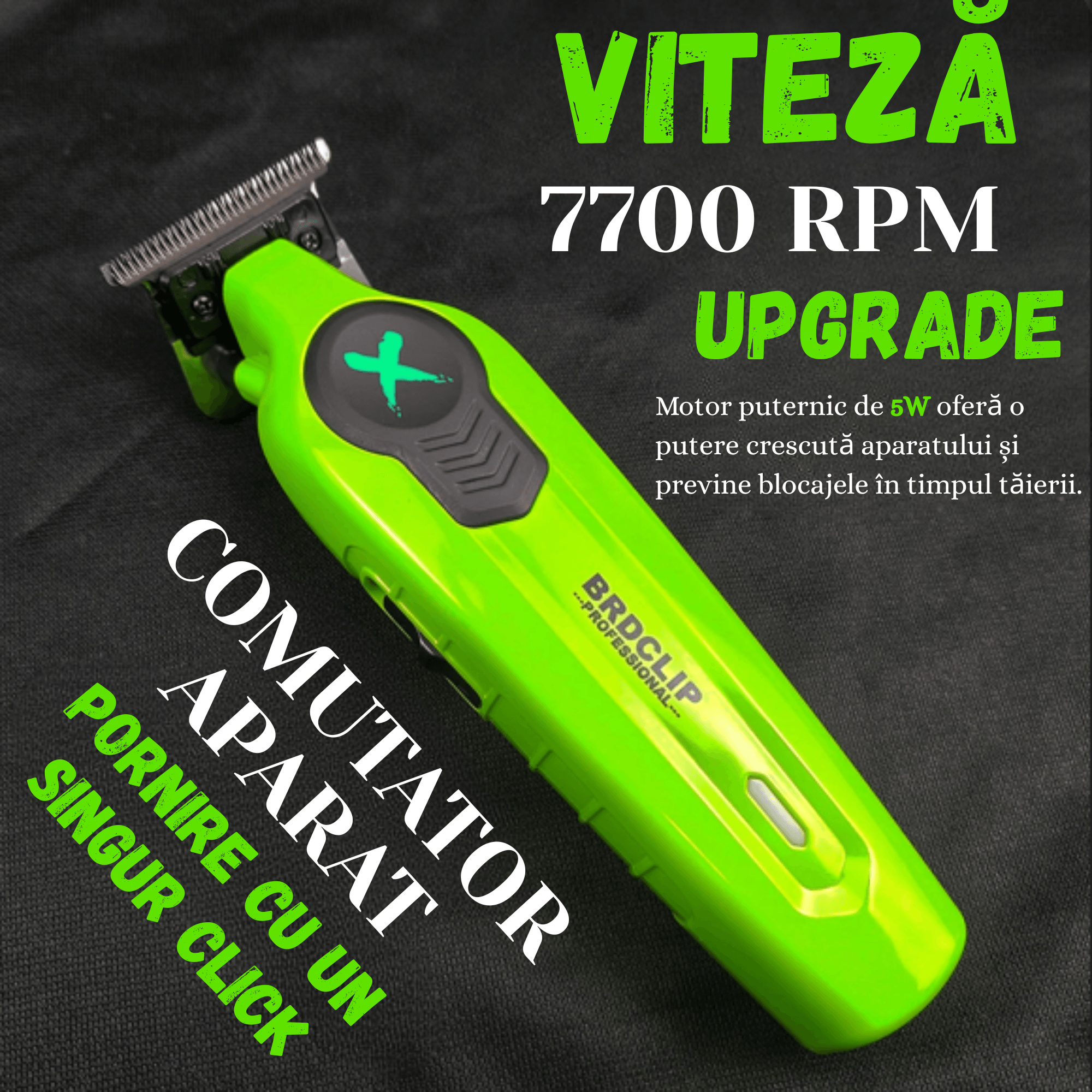Trimmer Profesional BIRAI BRDPRO 2, Rezistenta La Apa IPX7, Motor Puternic 7700 RPM, Set Accesorii, Uz Casnic Si Salon - imagine 8