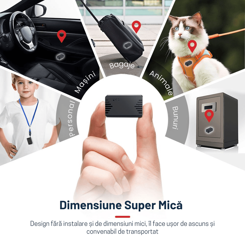 Mini GPS Tracker ML100G Discret, Localizare in Timp Real, Microfon Ascuns, Autonomie Ridicata – ZeroSecrets