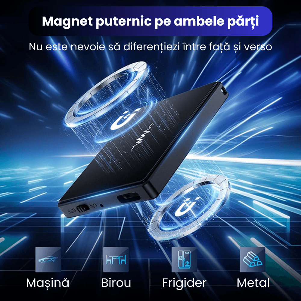 Mini Reportofon Z26 16GB Negru, Inregistrare pana la 192h, Activare Vocala, Magnet Dublu – ZeroSecrets - imagine 6
