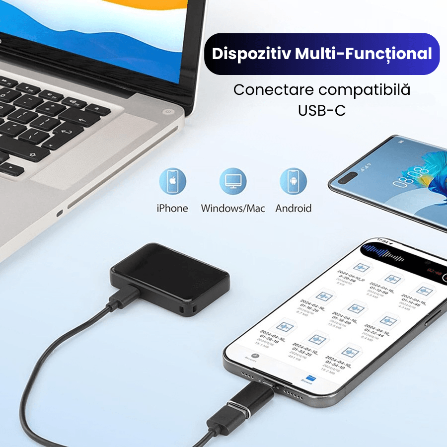 Mini Reportofon Z26 16GB Negru, Inregistrare pana la 192h, Activare Vocala, Magnet Dublu – ZeroSecrets - imagine 8