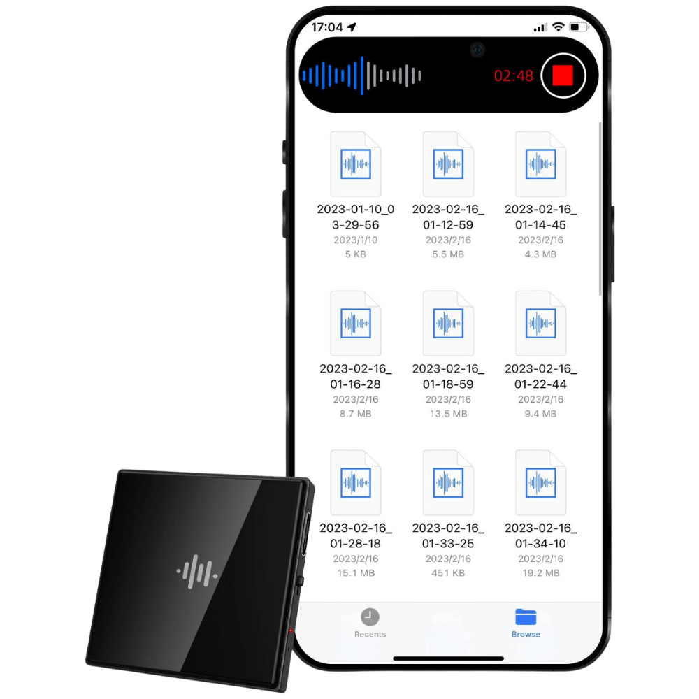 Mini Reportofon Z26 32GB Negru, Inregistrare pana la 384h, Activare Vocala, Magnet Dublu – ZeroSecrets - imagine 5